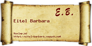 Eitel Barbara névjegykártya
